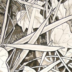 "Edge of the Path", Grass Inhabited by Human, Chinese Ink and Wash Drawing