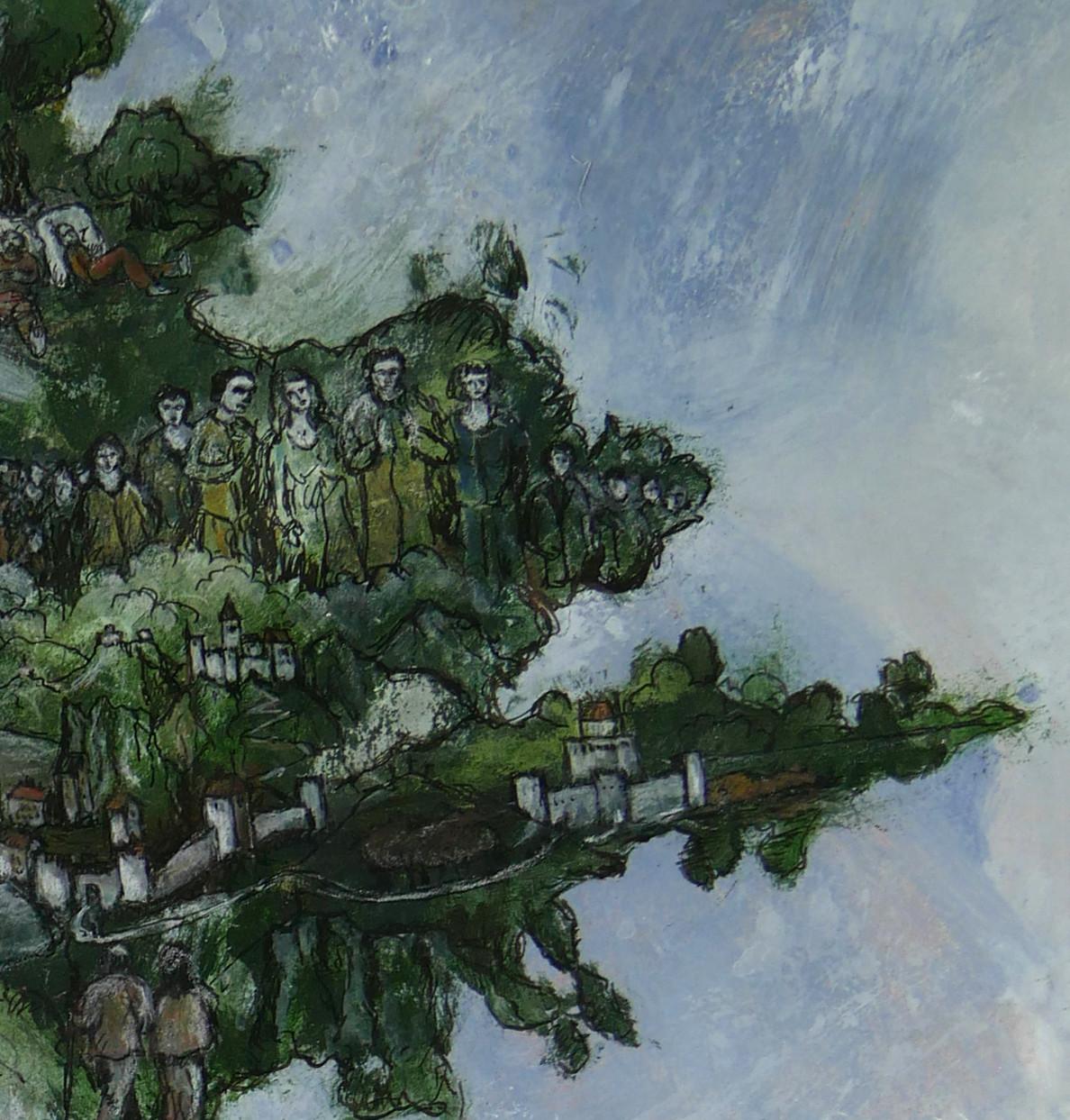 „“Große Kiefer“, Baum, der von Menschen in der Natur bewohnt wird, Zeichnung und Pigmenten auf Papier (Realismus), Art, von Frank Girard
