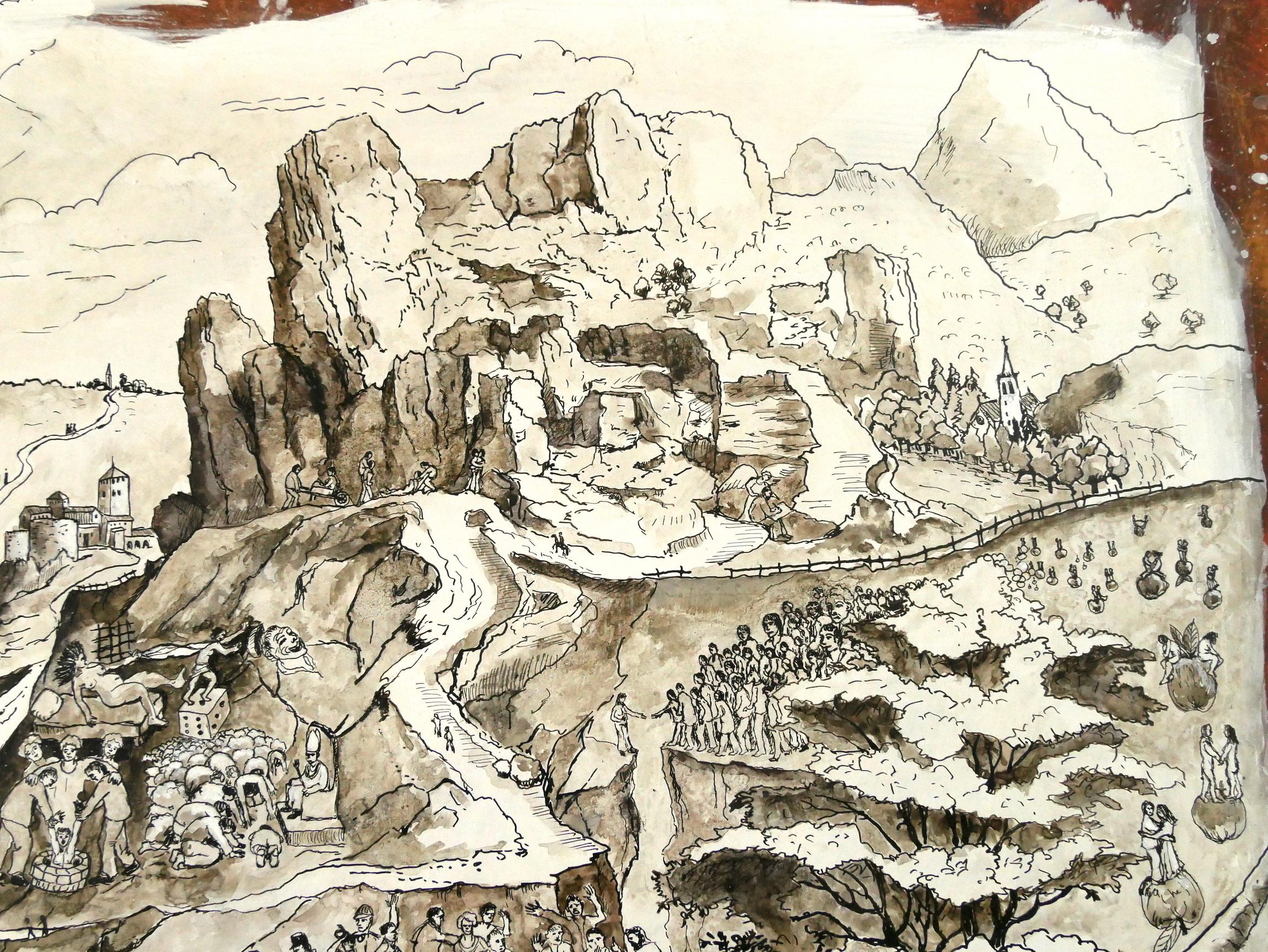 Questo disegno è stato realizzato da Frank Girard con pigmenti e inchiostro cinese su carta bianca neutra da 300g/m2.

Raffigura scene bibliche e non. Il nome 