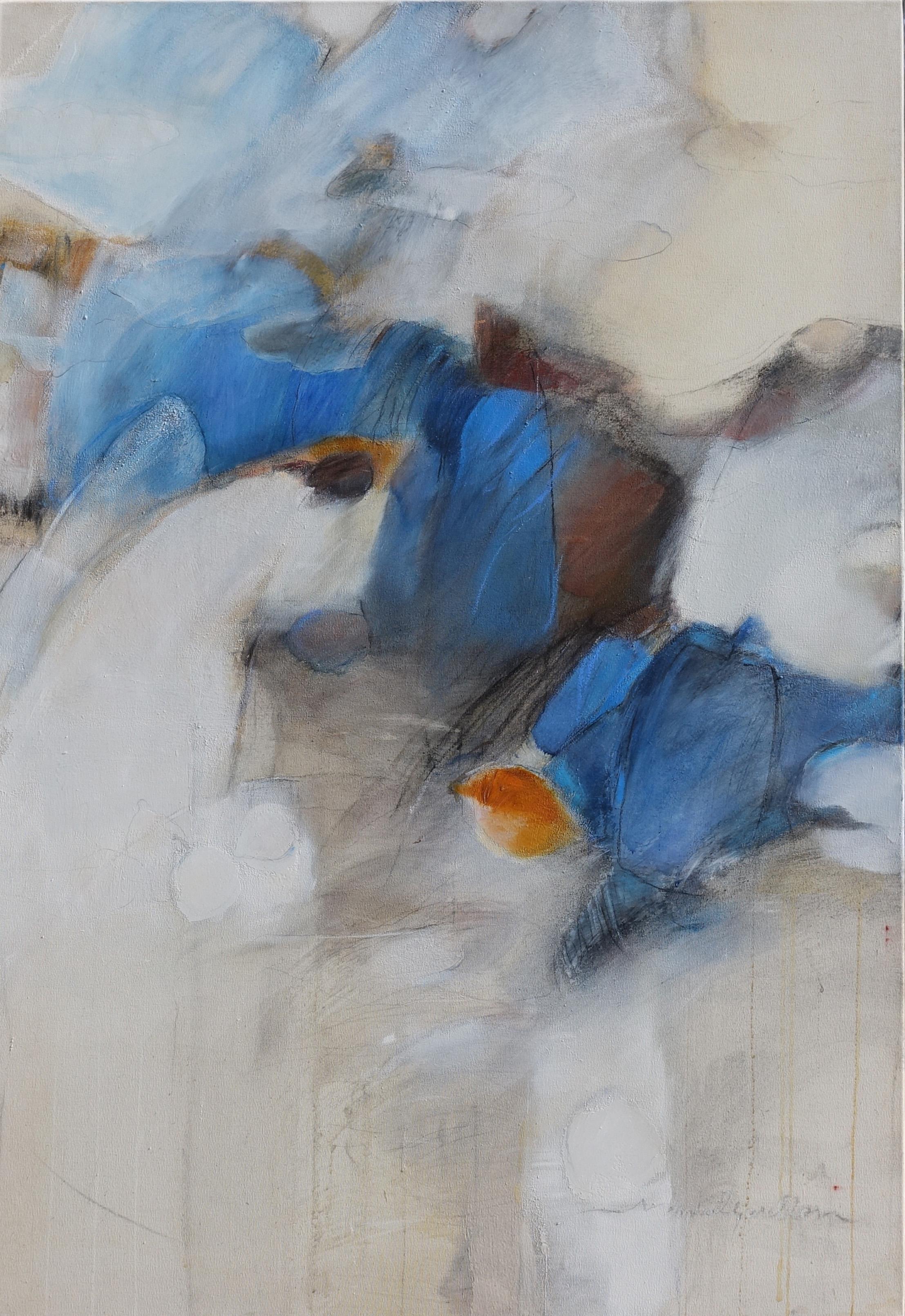 Abstract Painting Annie Tremsal - "De l'être et de la Lights",  Peinture à l'huile expressionniste abstraite - Paysage