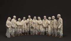 "The Day Will Come ", Eleven Humans Standing in a Semi-circle, Bronze Sculpture