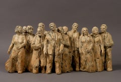 "The Steppe is Immense", Happy People in a Joyful Atmosphere, Bronze Sculpture