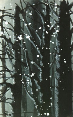 Landscape Gouache - Winter Forest Snow