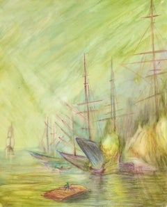 Abstract Watercolor - Painting of Ships