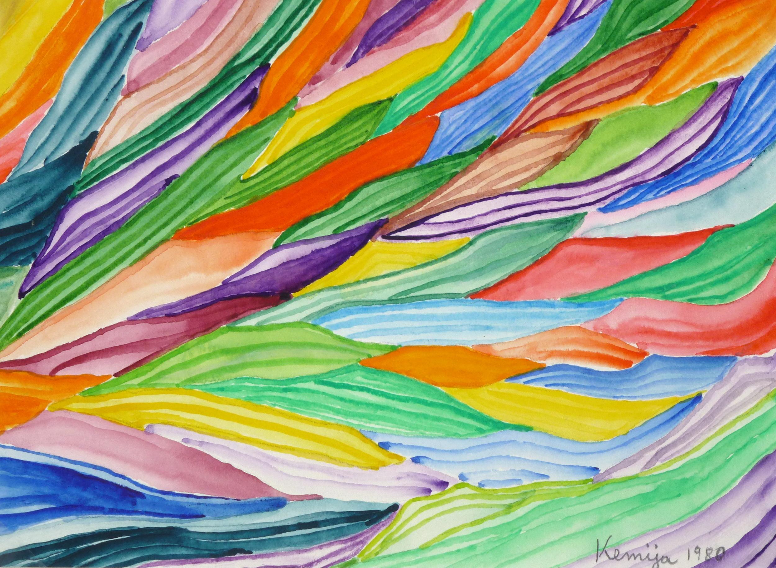 Abstract Art, Vivid Watercolor - Rolling Colors, Kemija, 1980