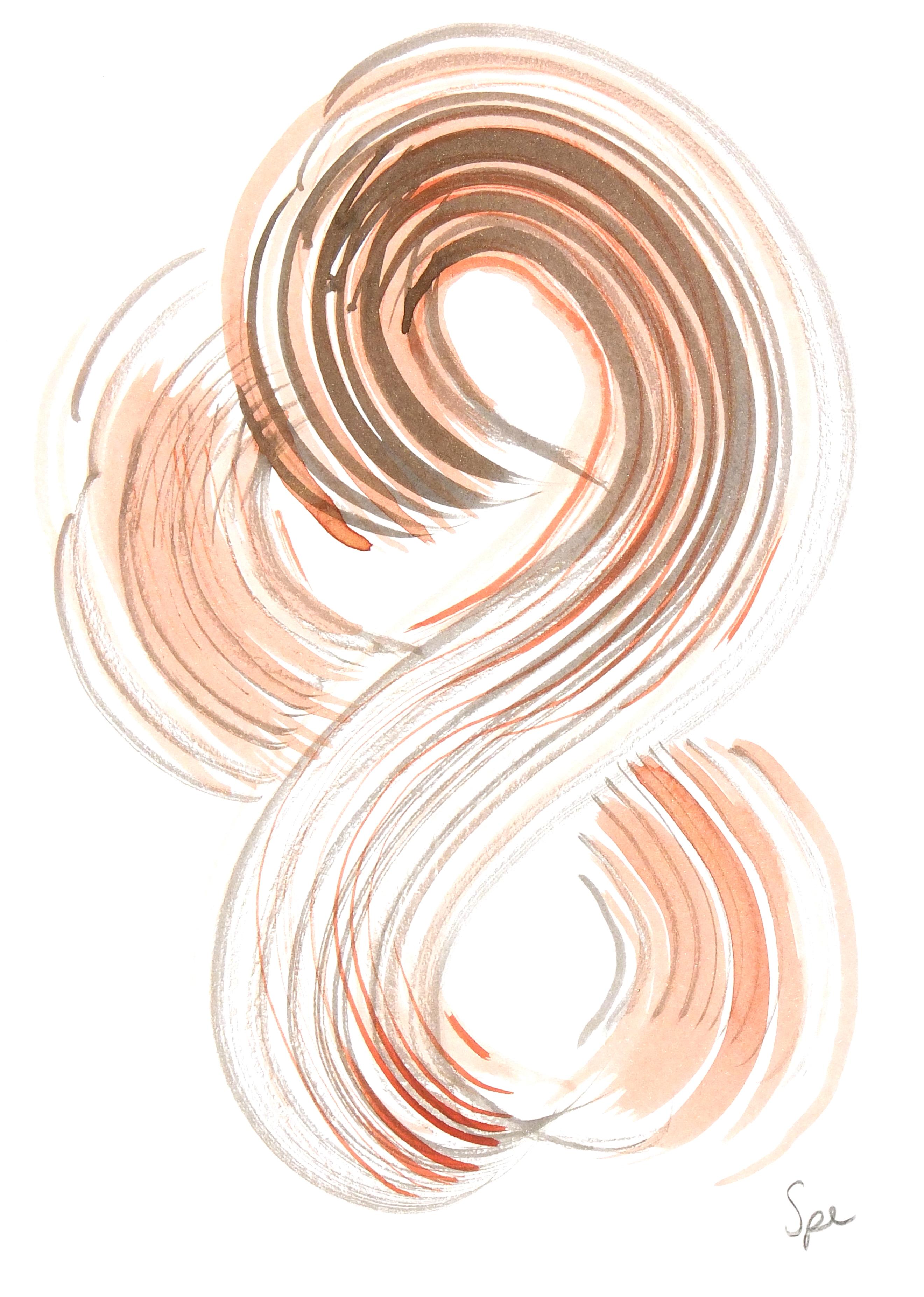 Abstract Drawing Spe  - Aquarelle abstraite - Tissée