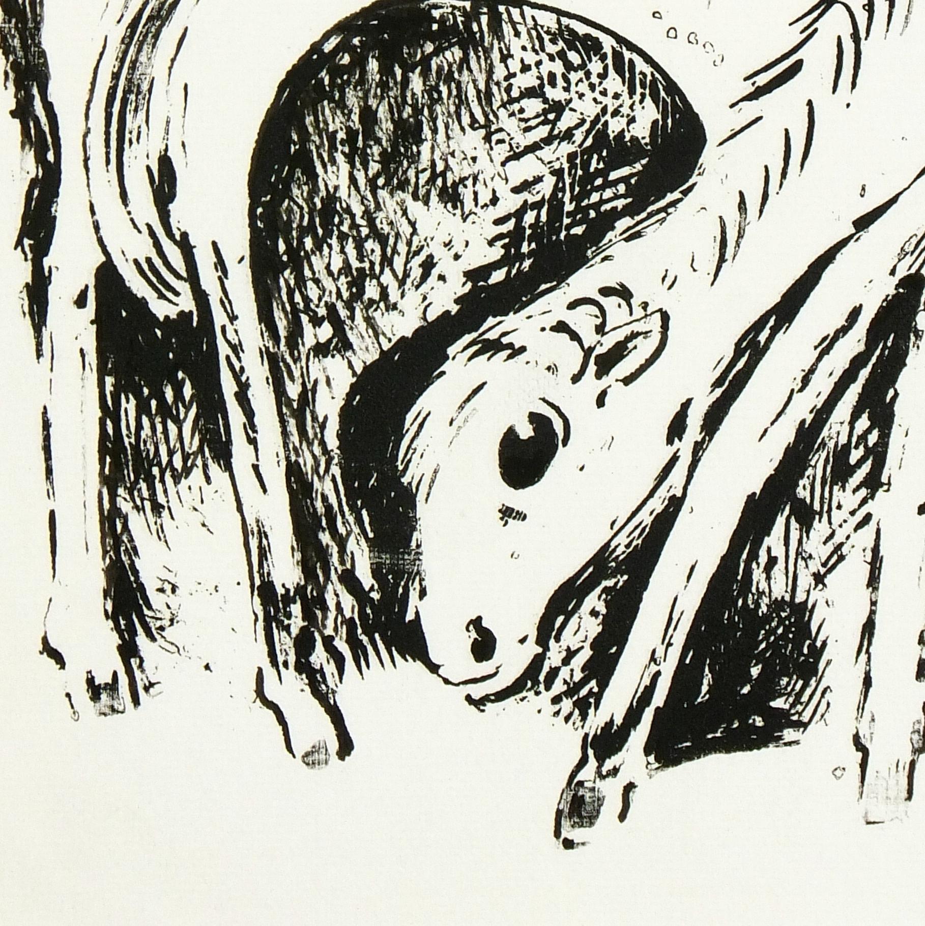 sheep woodcut