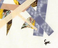 English Modern Geometric Collage Purple, Gold, and Beige