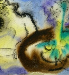 Aquarellabstrakt - Figuren am Tisch