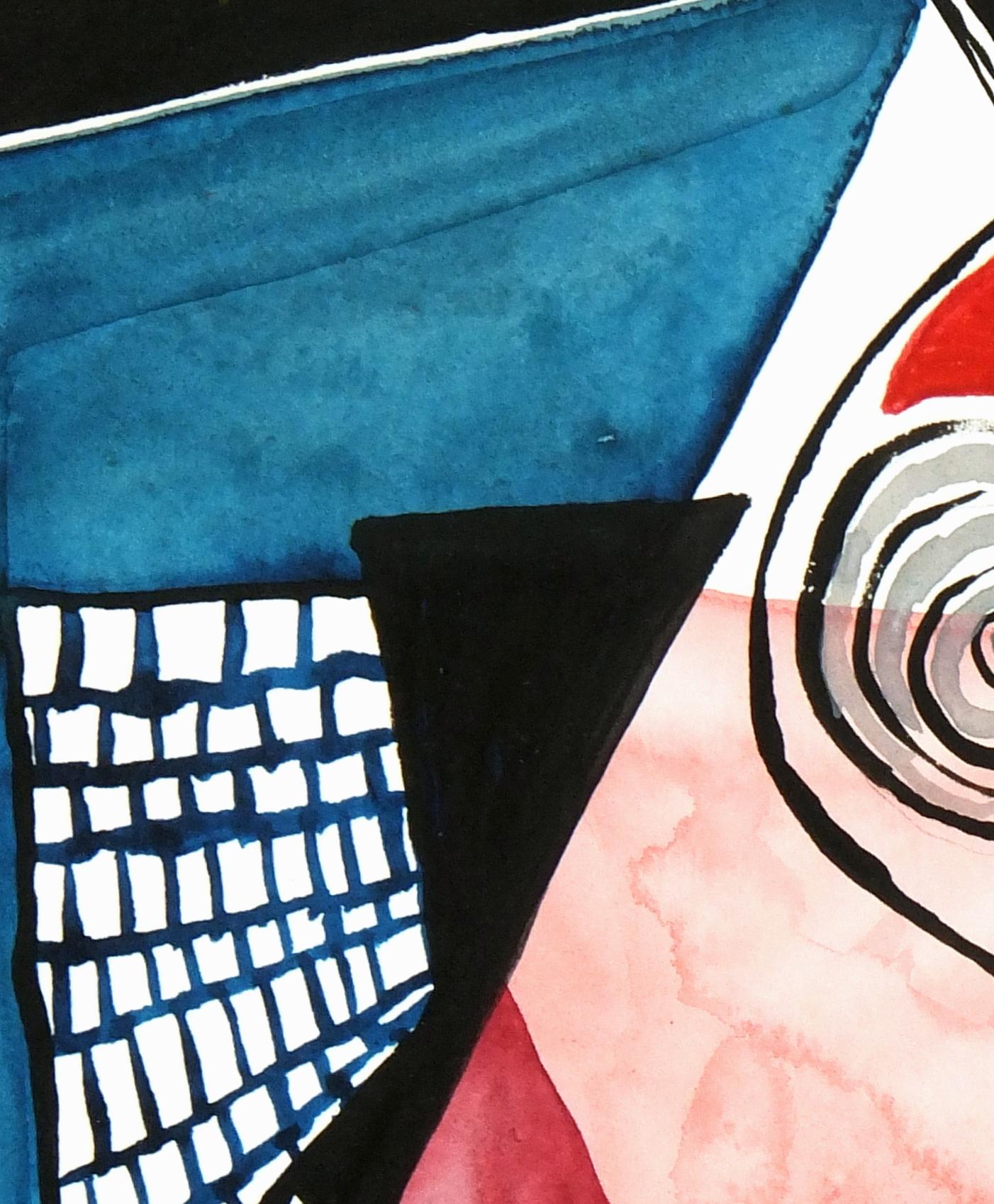 Acquerello astratto - La Guitare (La Chitarra) - Painting di Laure Pidet