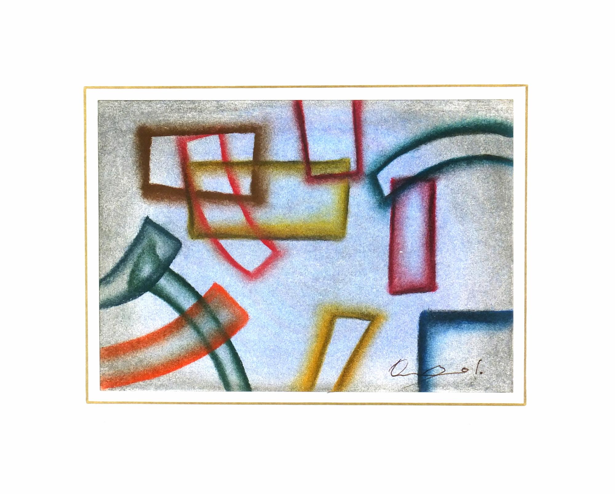 Equilibrio - Forme colorate astratte - Abstract Painting Grigio di Oscar Arturo