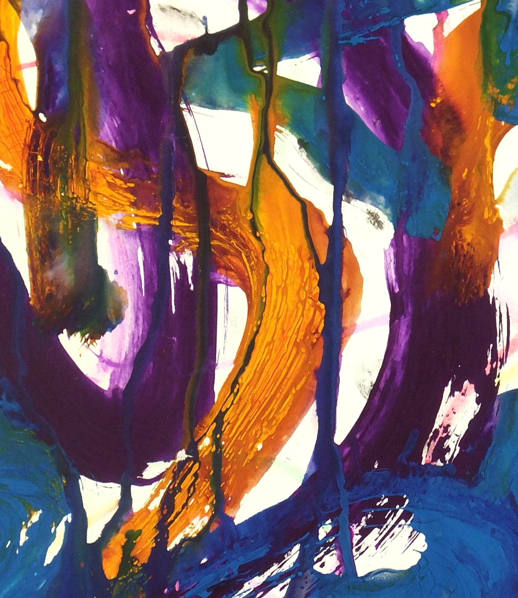 Vibrant Color Abstract Twists and Turns - Painting by Stephen Priestner