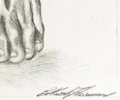 Disegno a matita italiano contemporaneo - Studio di un piede