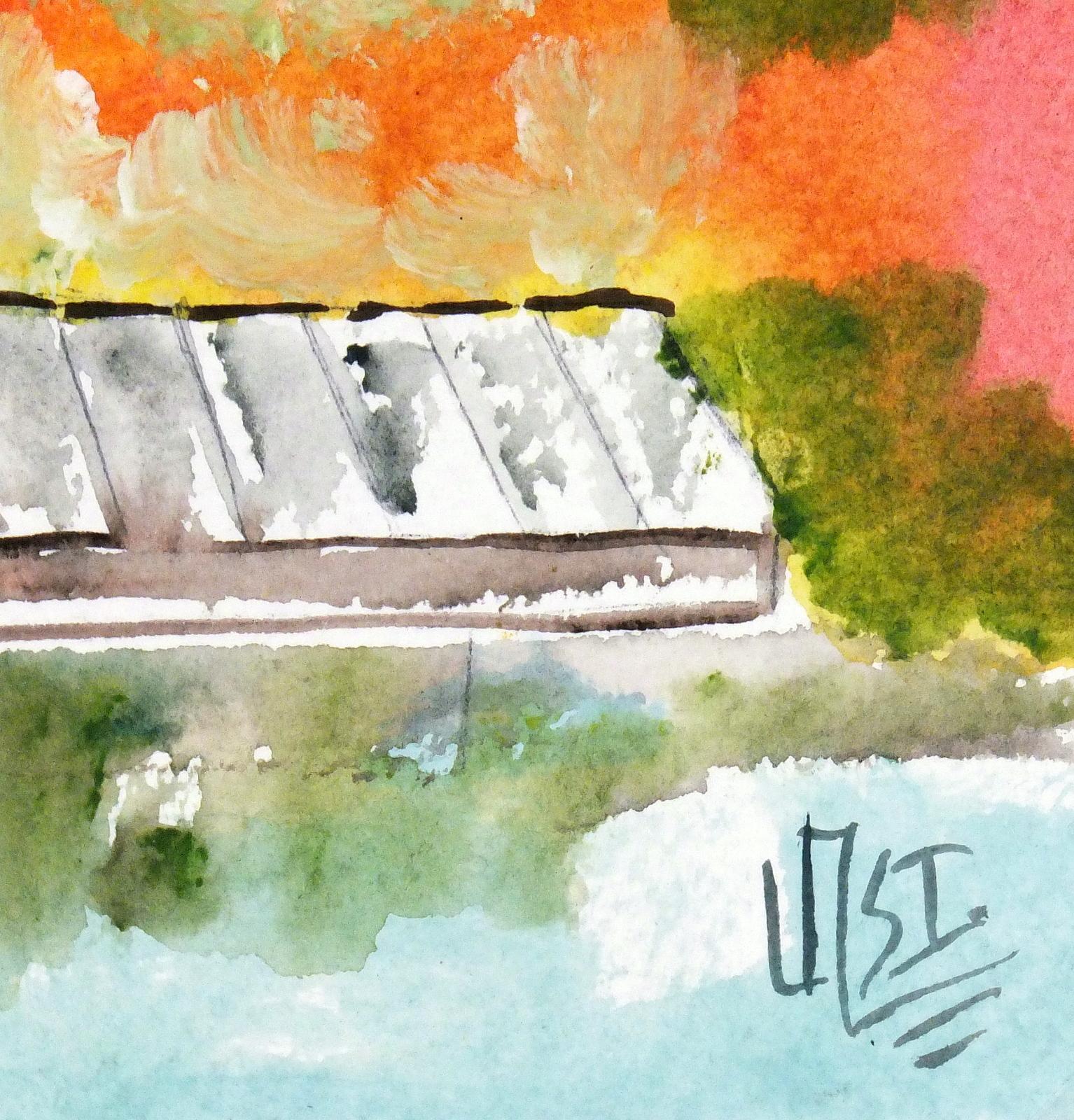 Vibrant Mexican Watercolor Painting - The Boat Dock - Art by Armando Sanchez