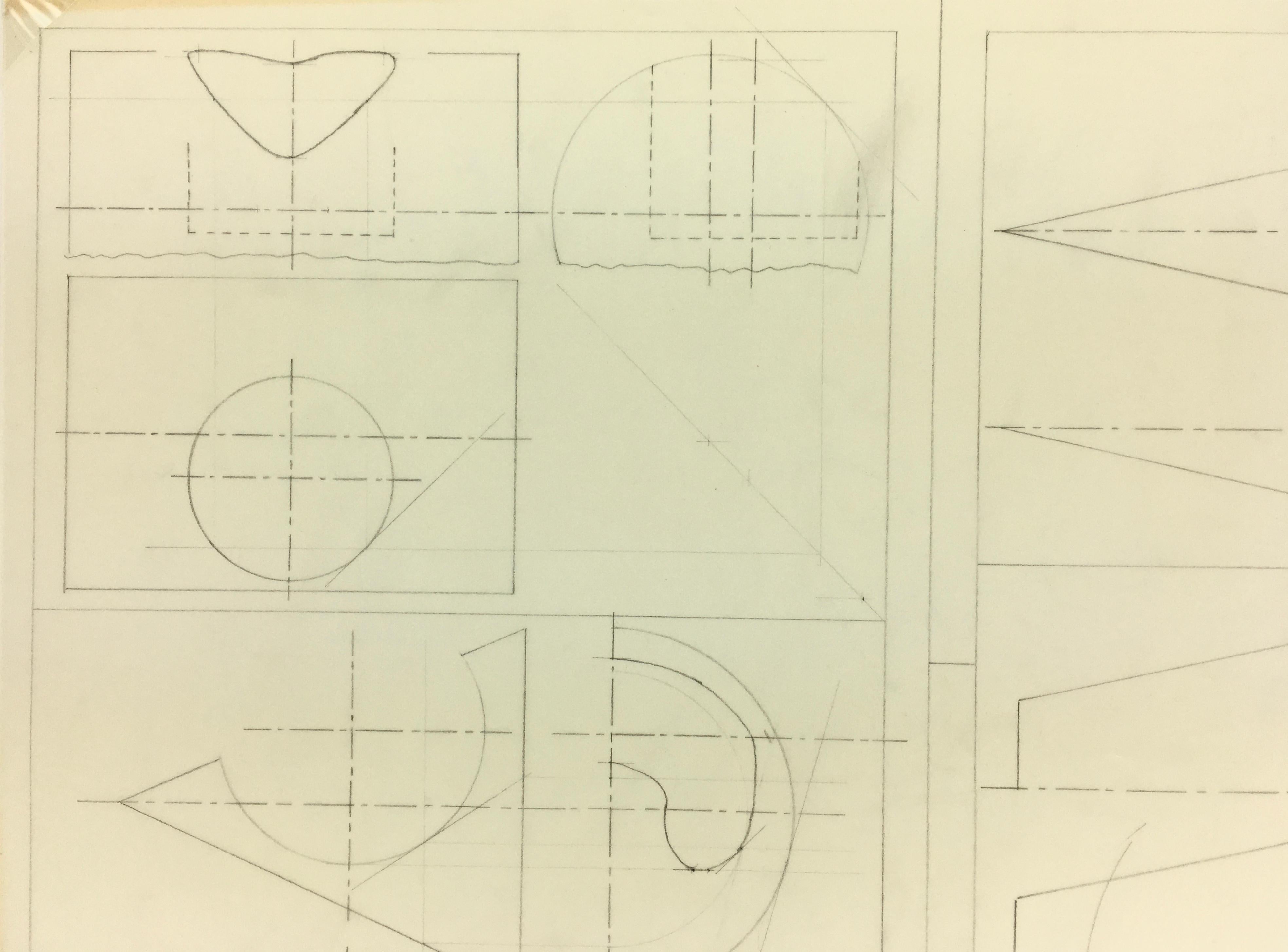 French Geometric Technical Drawing - Art by Unknown
