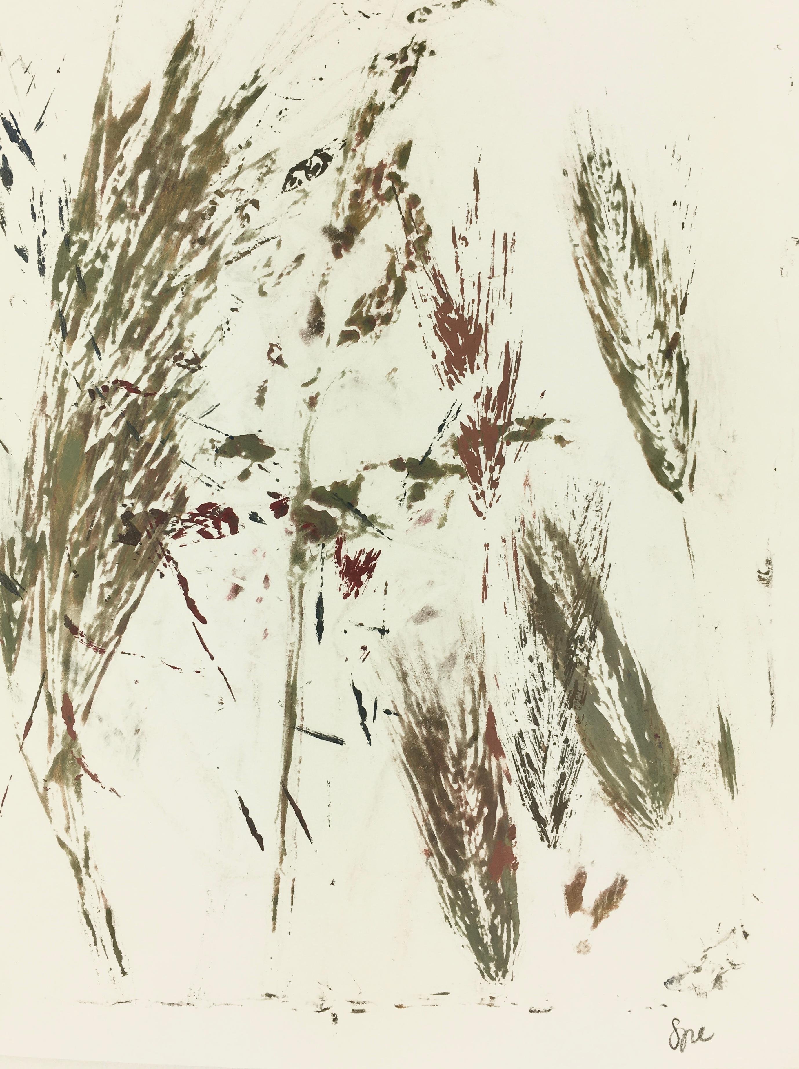 Englisches abstraktes englisches Gemälde - Modernes Gras – Painting von Spe 