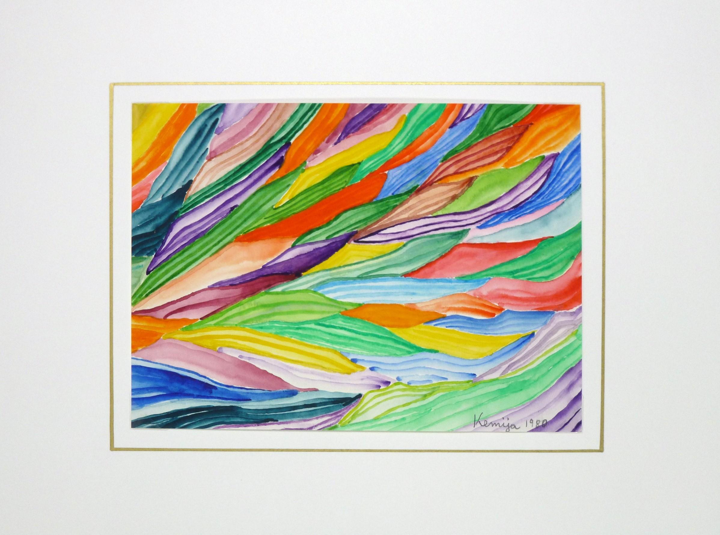 Abstract Art, Vivid Watercolor - Rolling Colors, Kemija, 1980 For Sale 1