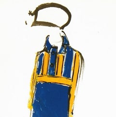 Vintage Balmain French Fashion Sketch - Couture Coat, c. 1960