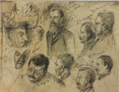 Figurative Pencil Drawing - Male Portrait Studies