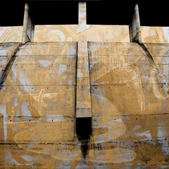 THE DAM Serigraph Black Painting Board Contemporary Pedro Peña