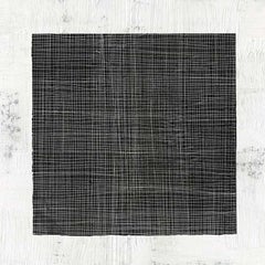 BLACK SQUARE SCRATCH Abstract Black White Paper Serigraph Yuri Tuma
