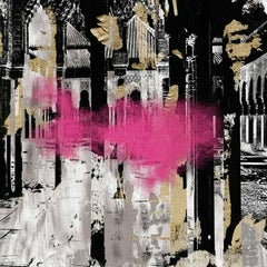 ALHAMBRA(PINK) Serigraph Architecture Abstract Painting Pedro Peña