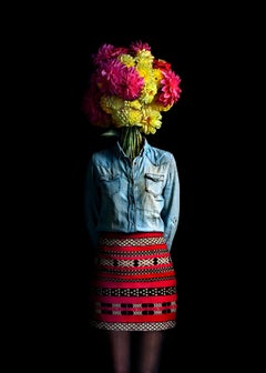 Roots Nº 1 Pink Flowers Surrealist Portrait Miguel Vallinas