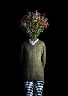 Roots Nº 2 Green Bouquet Surrealist Portrait Miguel Vallinas