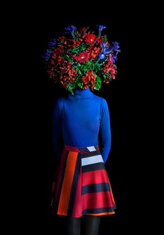 Roots Nº 9 Blue Flowers Portrait Surrealist Miguel Vallinas