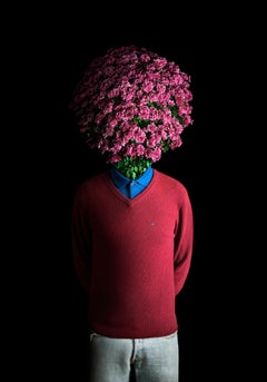Pink Flowers Bucket Surrealist Photograph Miguel Vallinas