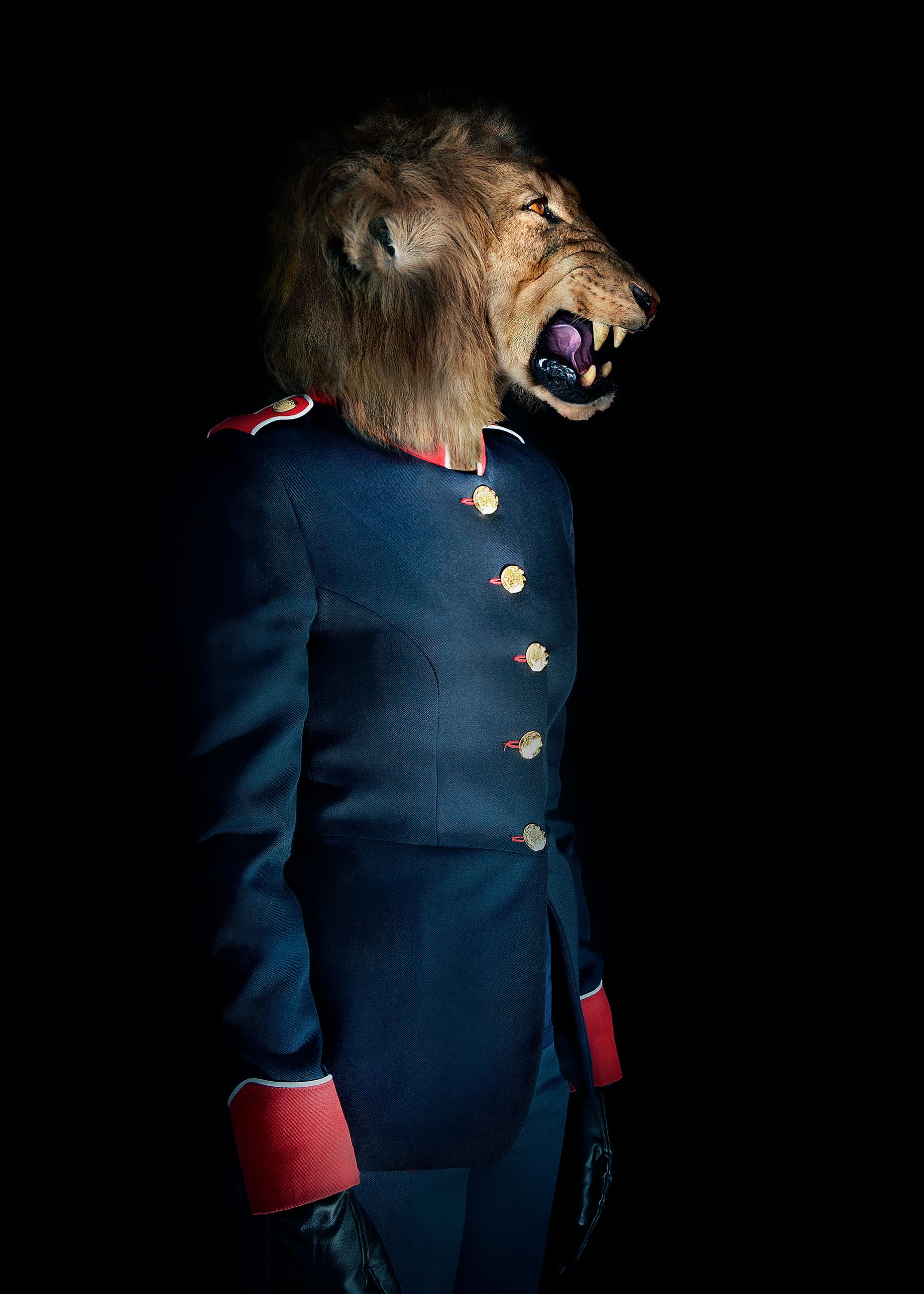 Second Skin Nº 7 Blue Lion Surrealist Portrait Miguel Vallinas