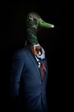 Second Skin Nº 11 Green Duck Surrealist Portrait Miguel Vallinas