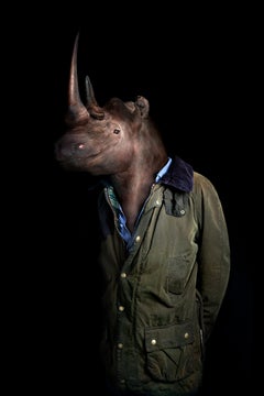 Second Skin Nº 17 Brown Rhino Portrait Surrealist Miguel Vallinas