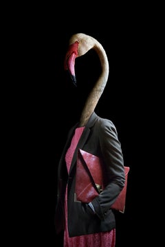 Second Skin Nº 40 Pink Flamingo Portrait Photograph Surrealist Miguel Vallinas