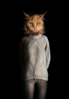 Second Skin Nº 77 Orange Cat Portrait Surrealist Miguel Vallinas