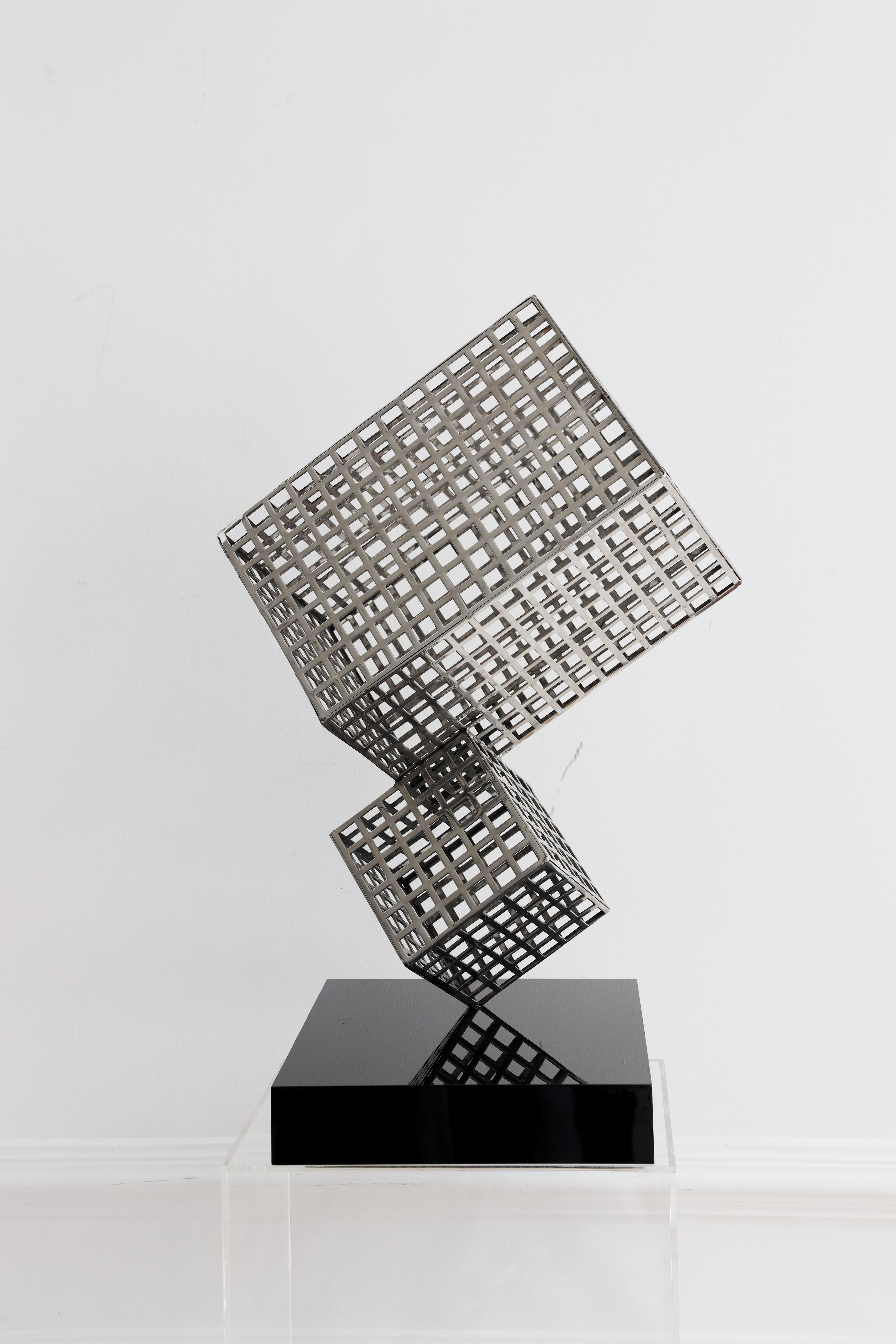 Untitled Small Decoration Sculpture Metal Grey Maite Carranza  For Sale 1