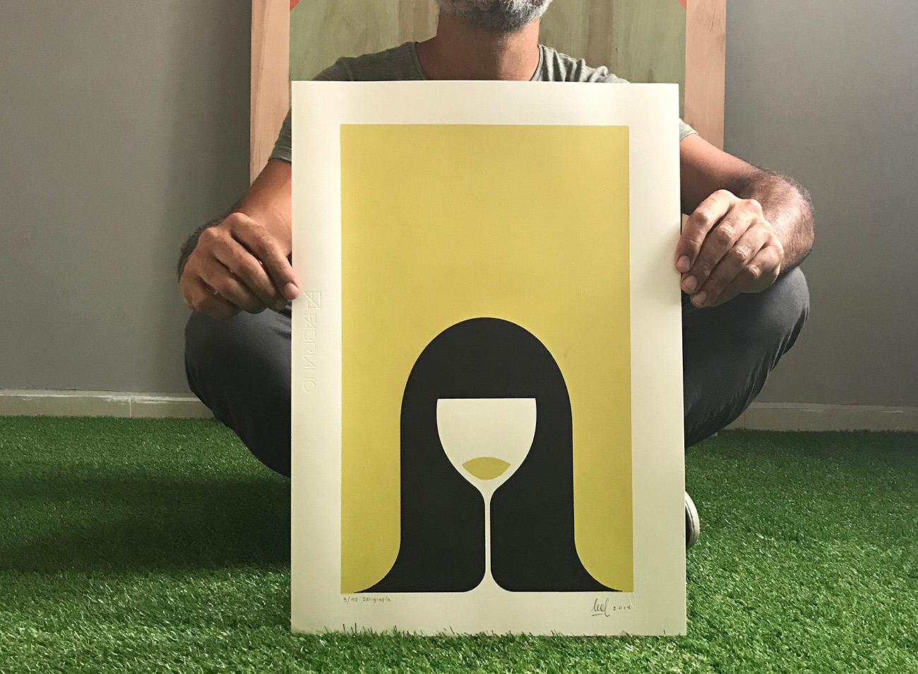 White Wine - Print by Guillermo Leal