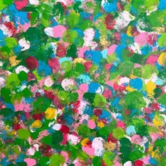 Used Wildflower Nº 13 canvas Luigi Rodríguez flowers boxing red pink green action 