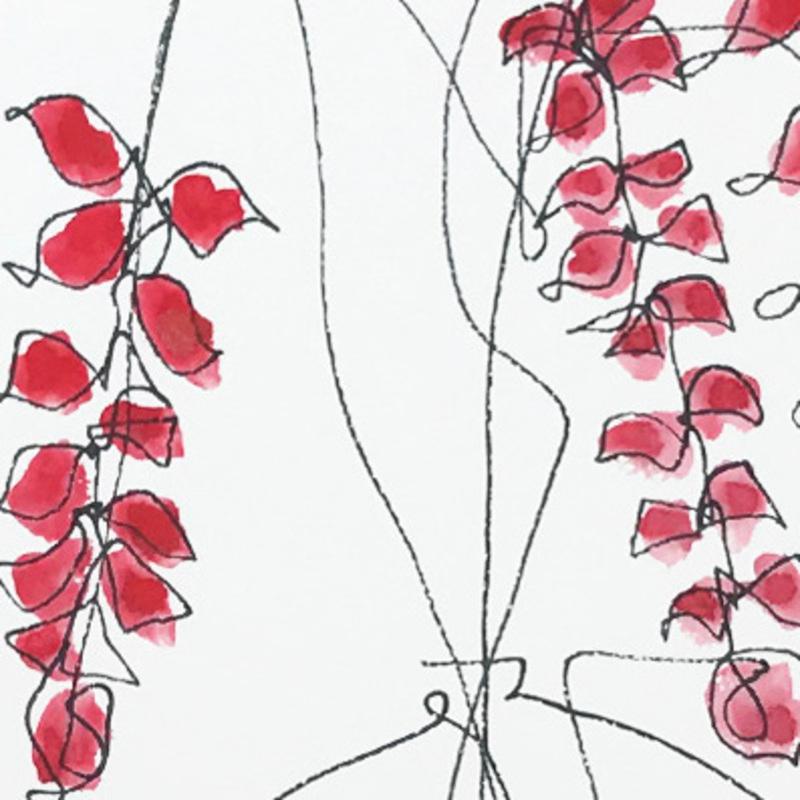 Mariano's Things 05 Mariano Martin Vaso di fiori rosa Disegno ad acquerello in vendita 1