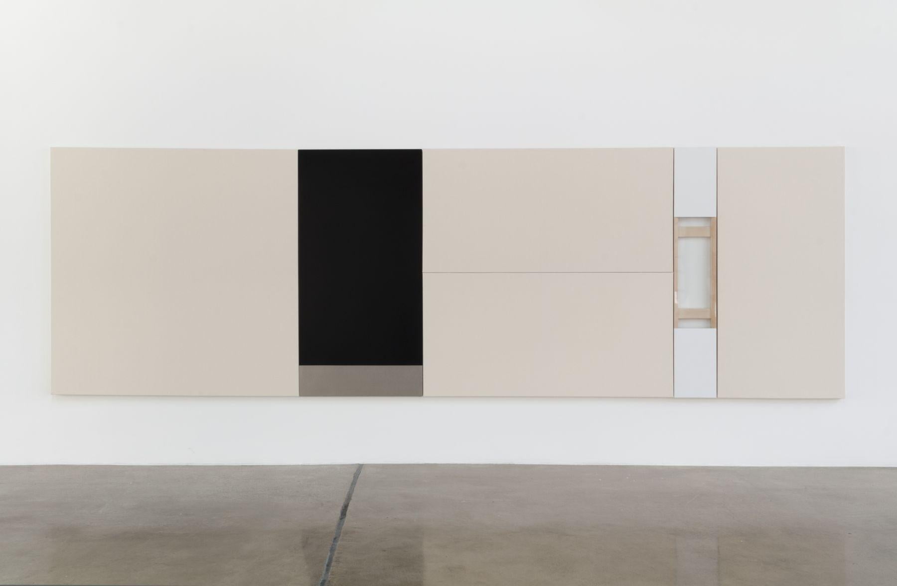 Max Estenger Abstract Painting - MAX ESTENGER, Black & White (six panels), 2015