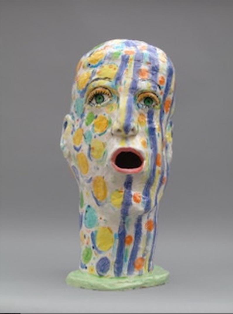 Linda H. Smith Figurative Sculpture - Patterned Head 3
