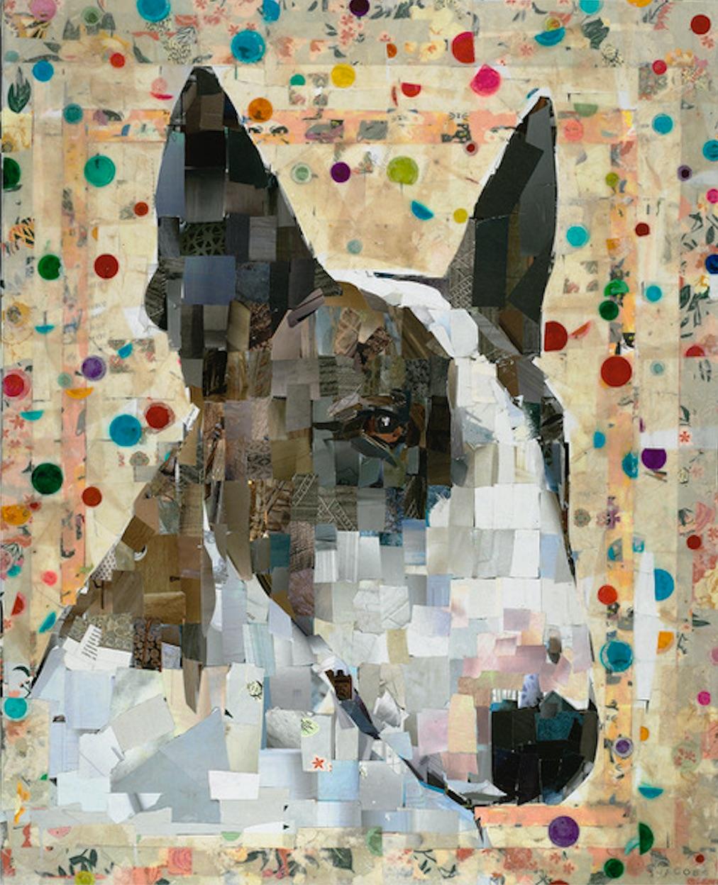 Neville The Bull Terrier - Mixed Media Art by Samuel Price
