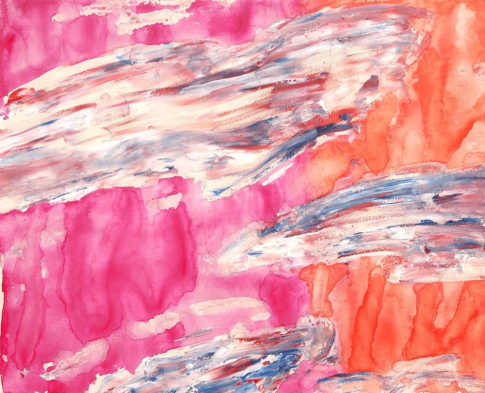 Emi Burns Abstract Painting – Und ja, sie schwebt weiter.