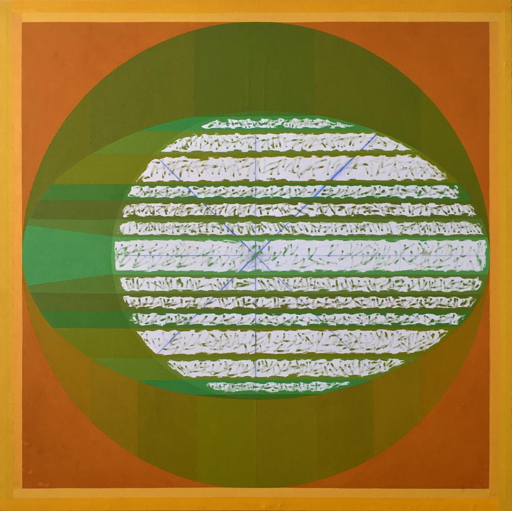 Gloriane Harris Abstract Painting - Next Eclipse of Green