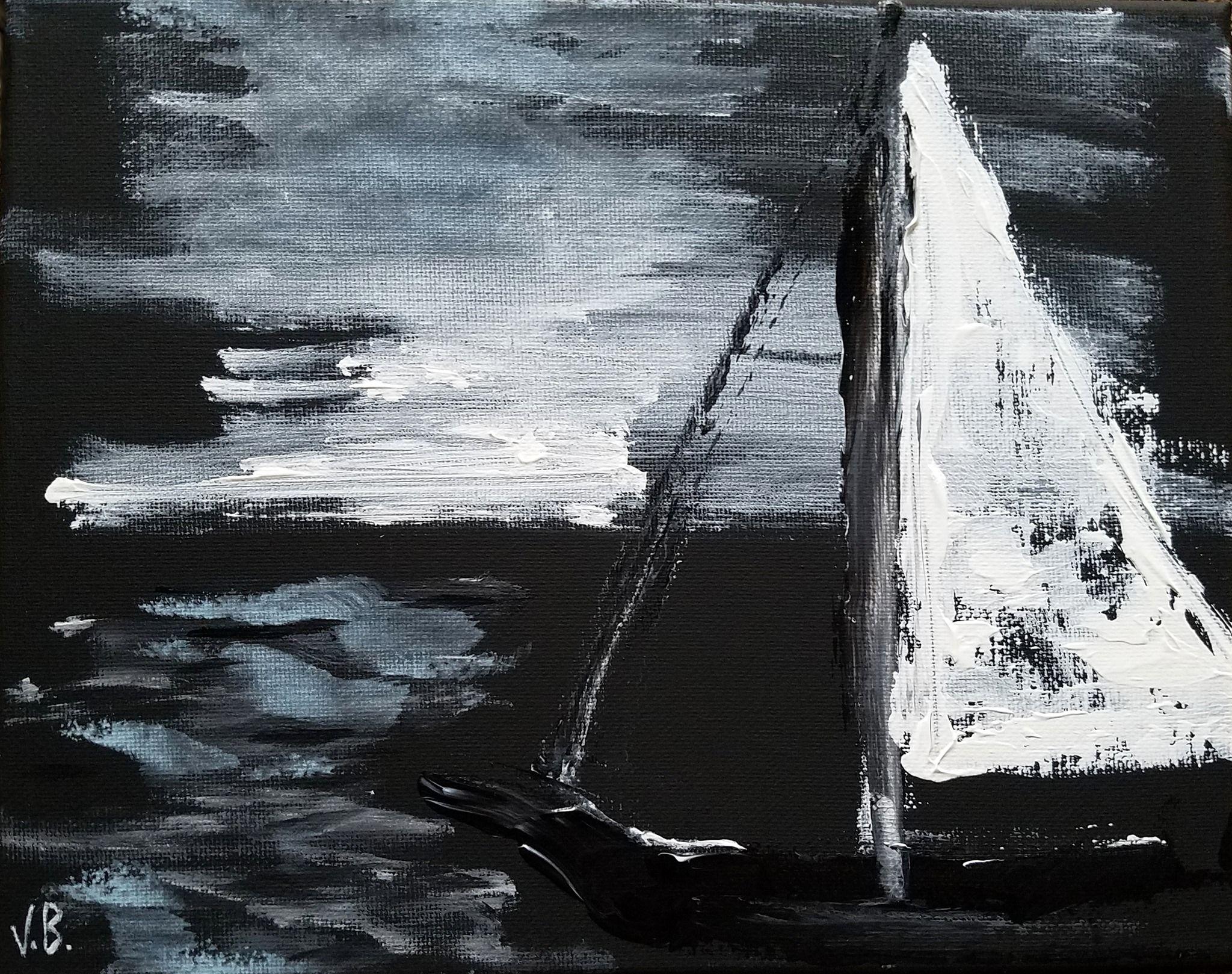 Vian Borchert Abstract Drawing - Night Sailing