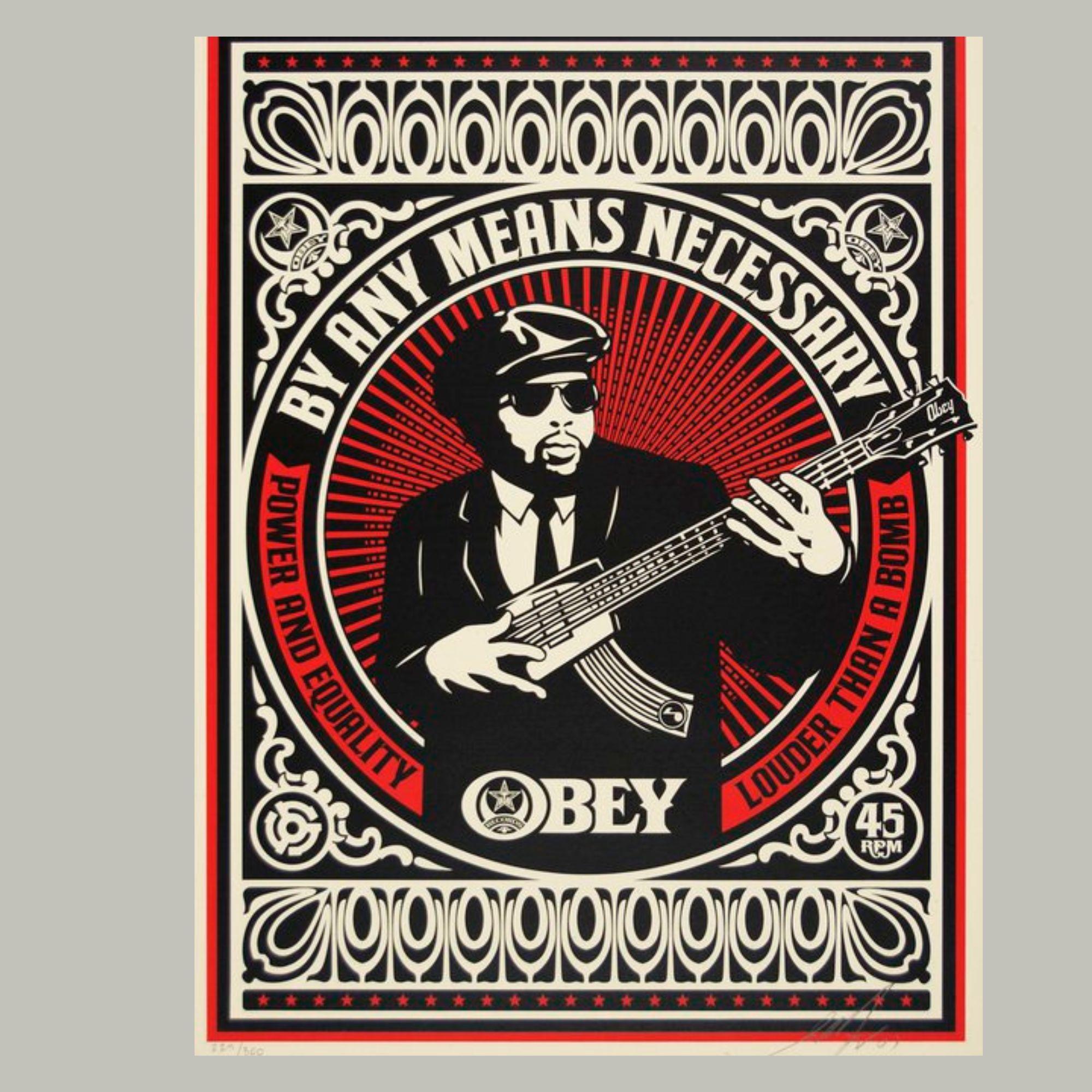 By Any Means Necessary (Red) - Art by Shepard Fairey