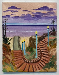 Santa Monica Steps Purple Sunset
