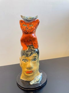 Cat Head Bird Mini Totem, 2019