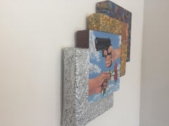 Jack Reilly, Hand In Hand, 2018, Mixed Media on Sculpted Stretched Canvas