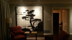 Mike Saijo:: cyprès:: encaustique sur toile sur pages de livre